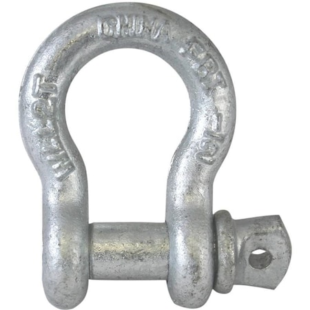 Anchor Shackle, 14 In Trade, 033 Ton Working Load, Commercial Grade, Steel, Galvanized